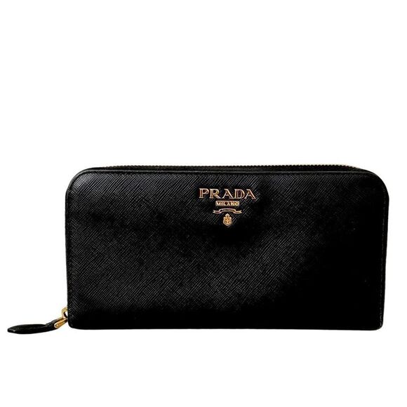 PRADA Saffiano Leather Long Wallet Black - Picture 1 of 14